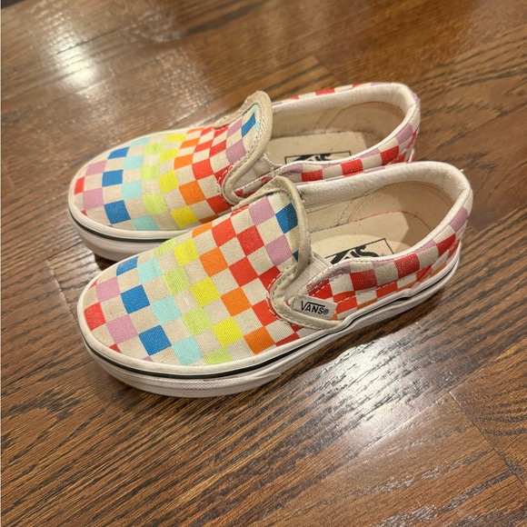 Vans Kids' Colorful Checkered Slip-On Sneakers - Picture 2 of 6